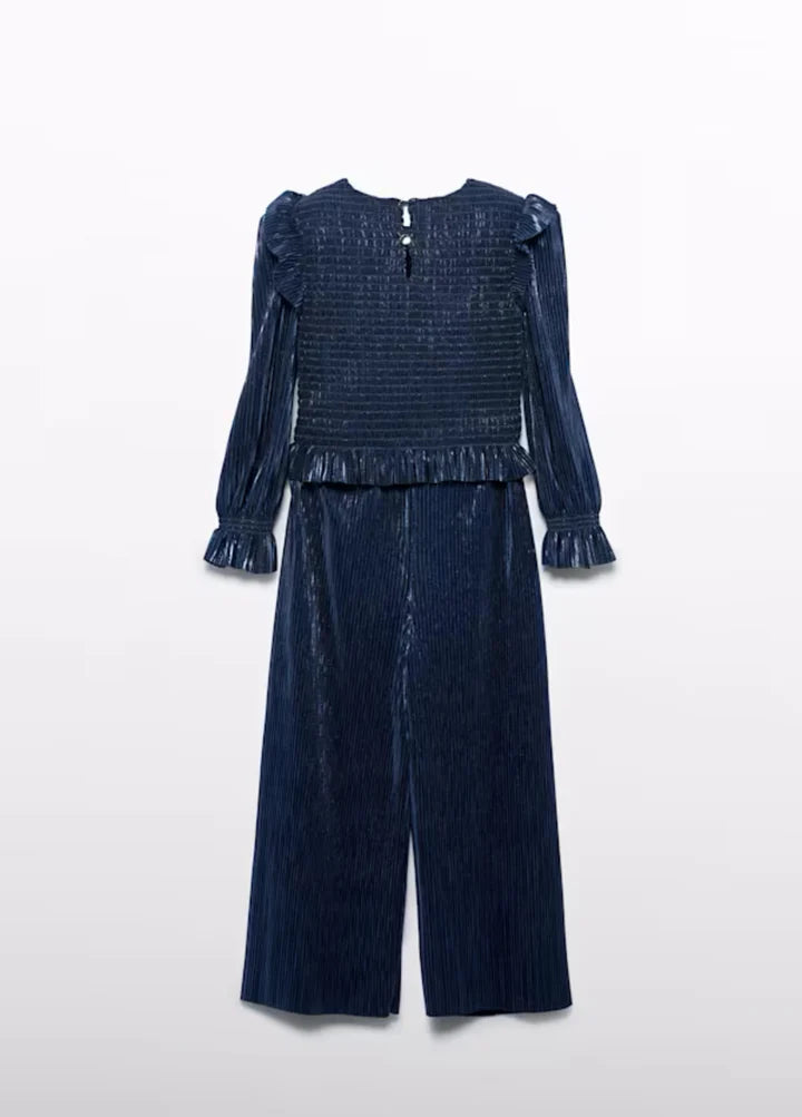 Mėlynas plisuotų kelnių komplektas Abel & Lula