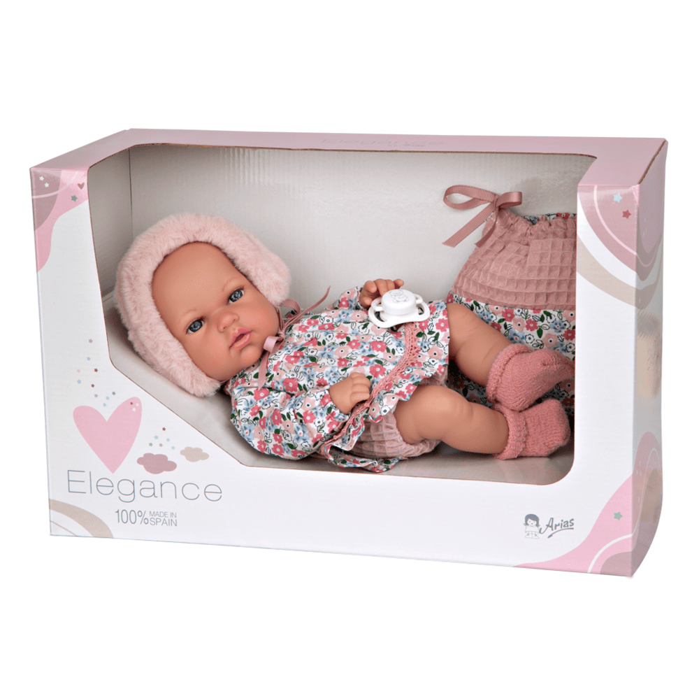 Arias kūdikėlis su rožine kepuryte, 30 cm