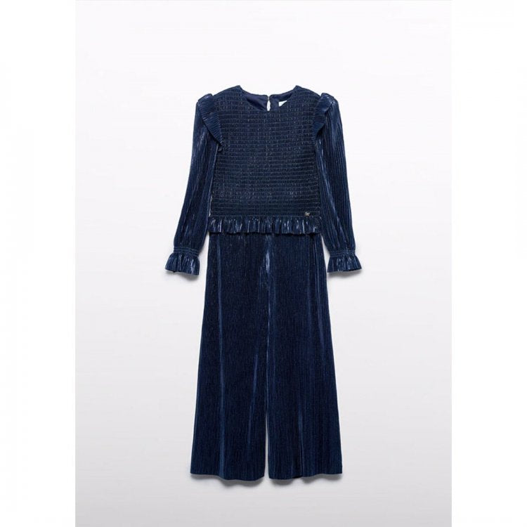 Mėlynas plisuotų kelnių komplektas Abel & Lula