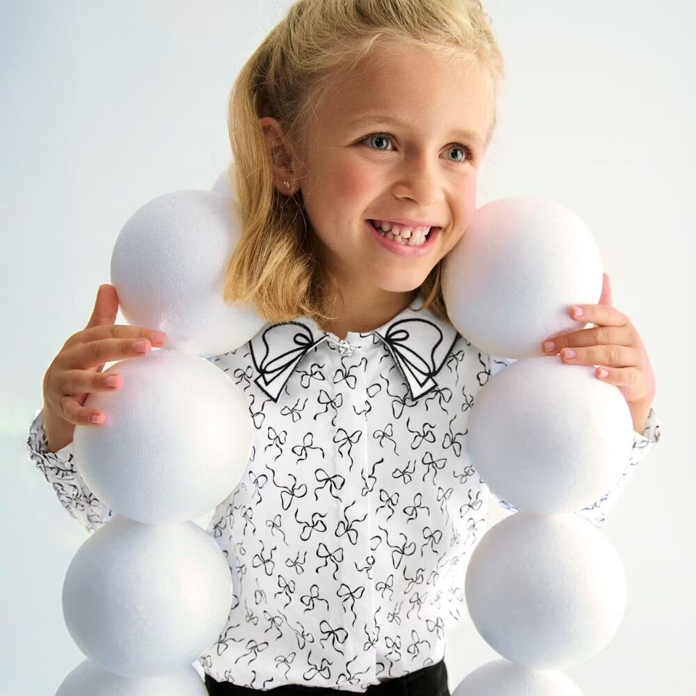 Balta palaidinė su juodais kaspinėliais Abel & Lula