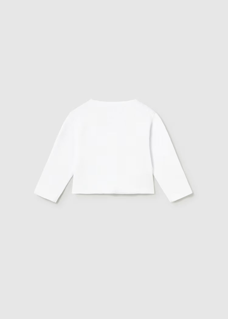 Mayoral baltas  megztas kardiganas mergaitei.