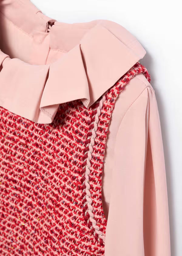 Abel & Lula Rožinė suknelė sarafanas ilgomis rankovėmis