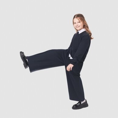 Juodos trikotažines platėjančios kelnės 116-164cm
