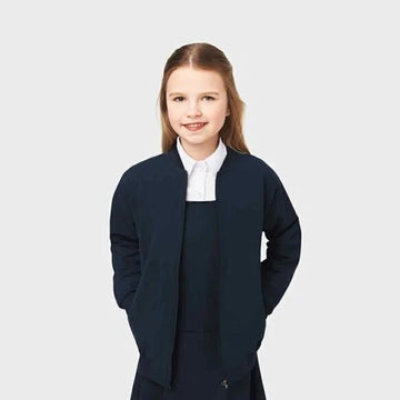 Mėlynas mokyklinis džemperis su užtrauktuku 116-158cm