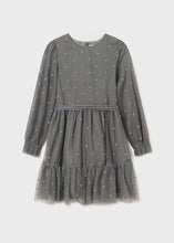 Load image into Gallery viewer, Mayoral puošni tiulio suknelė mergaitėms pilka